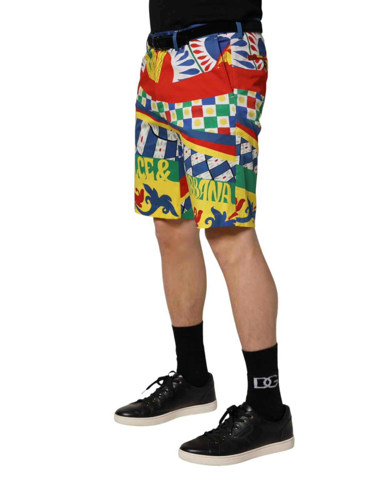 Dolce & Gabbana Multicolor Carretto Print Men Bermuda Shorts