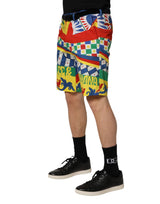 Dolce & Gabbana Multicolor Carretto Print Men Bermuda Shorts