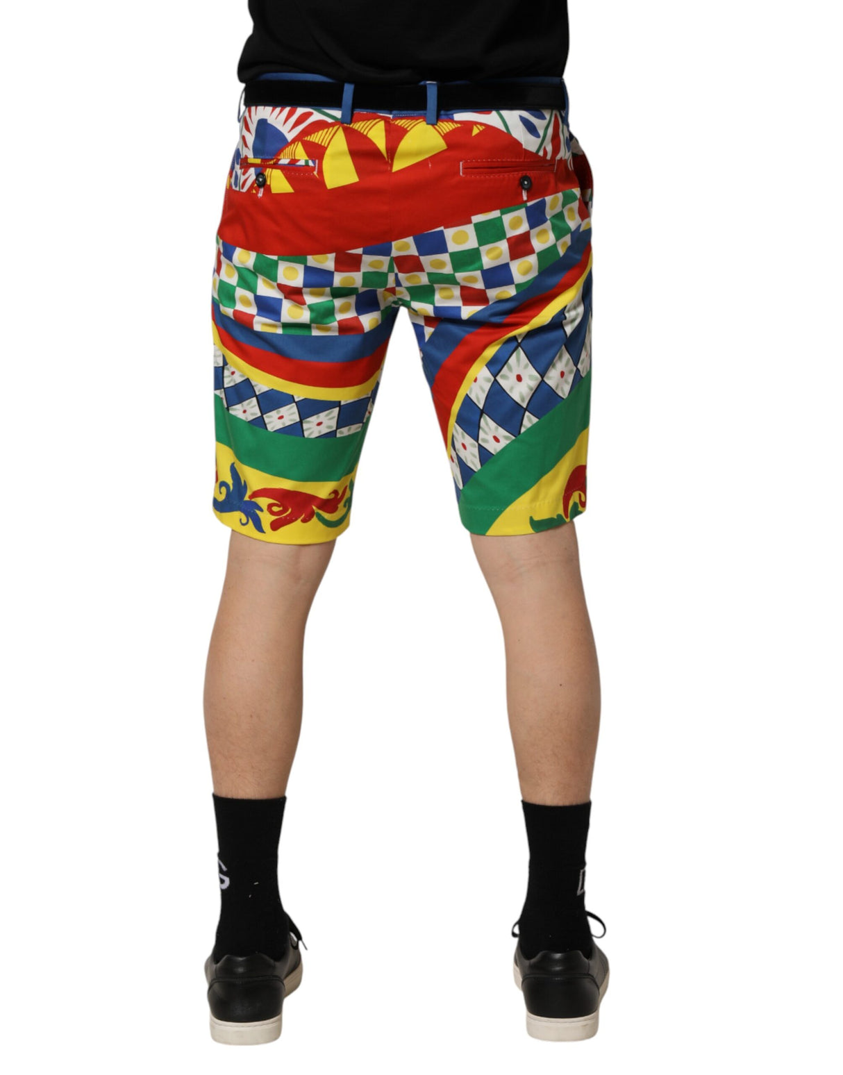 Dolce & Gabbana Multicolor Carretto Print Men Bermuda Shorts