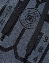 Dolce & Gabbana Blue Cotton Logo Hooded Sweatshirt  Sweater