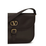 Valentino Garavani Brown Calf Leather Bos Taurus Shoulder Bag