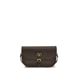 Valentino Garavani Brown Calf Leather Bos Taurus Shoulder Bag