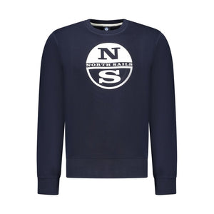 North Sails Blue Cotton Men Sweatshirt