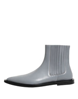 Dolce & Gabbana Light Gray Chelsea Short Ankle Boots Shoes
