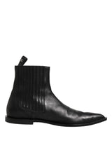Dolce & Gabbana Black Chelsea Men Short Ankle Boots Shoes
