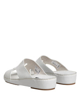 Dolce & Gabbana White DG Cutout Slides Slippers Flats Shoes
