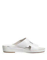 Dolce & Gabbana White DG Cutout Slides Slippers Flats Shoes