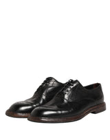Dolce & Gabbana Black Calfskin Leather Oxford Dress Shoes
