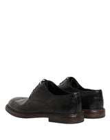 Dolce & Gabbana Black Calfskin Leather Oxford Dress Shoes