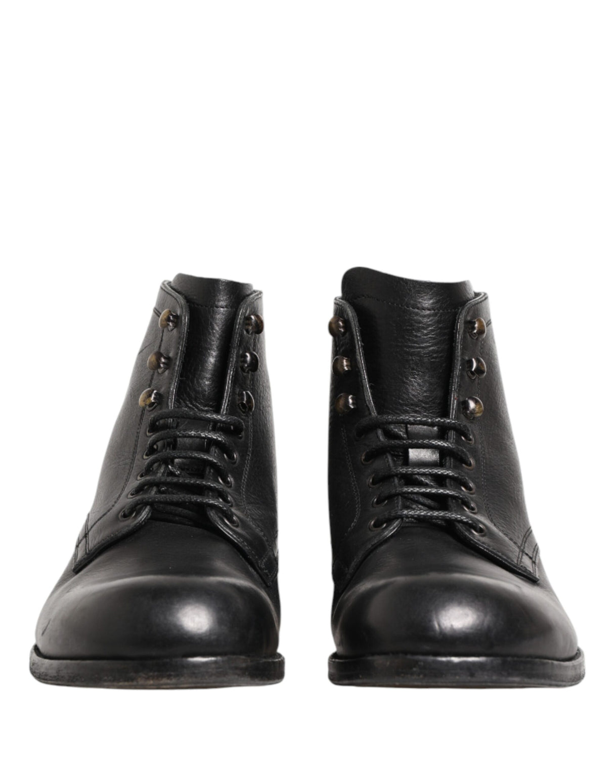 Dolce & Gabbana Black Lace Up Short Ankle Boots Men Shoes