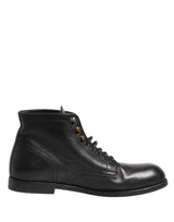 Dolce & Gabbana Black Lace Up Short Ankle Boots Men Shoes