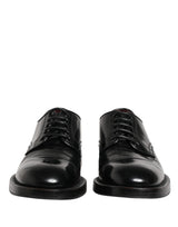 Dolce & Gabbana Black Lace Up Leather Dress Derby Men Shoes