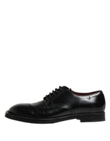 Dolce & Gabbana Black Lace Up Leather Dress Derby Men Shoes