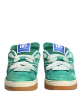 Dolce & Gabbana Green Suede New Roma Low Top Sneakers Shoes
