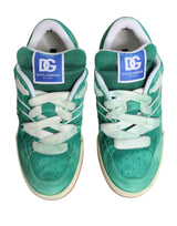 Dolce & Gabbana Green Suede New Roma Low Top Sneakers Shoes