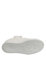 Dolce & Gabbana White Faux Shearling Low Top Sneakers  Shoes