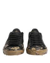 Dolce & Gabbana Black Portofino Mud Effect Low Top Sneakers Shoes