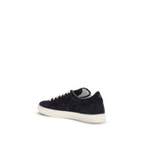 Kiton Blue Calf Leather Bos Taurus Low Top Sneakers