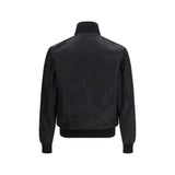 Prada Black Fleece Wool Full-Length Jacket