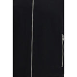 Prada Black Fleece Wool Full-Length Jacket