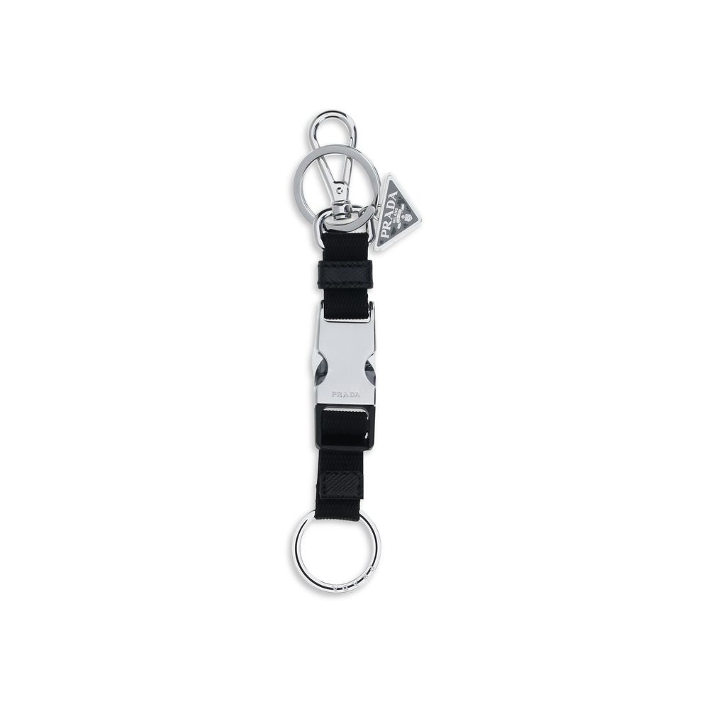 Prada Black Nylon Keychain