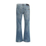7FOR Light Blue Cotton Bootcut Jeans