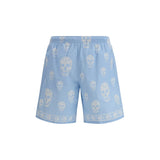 Alexander McQueen Light Blue Polyamide Bermuda Shorts