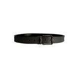Borbonese Black Polyvinyl Men's Belt with Leather Trimming