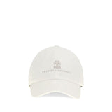 Brunello Cucinelli White Cotton Cap (Baseball Hat)