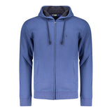 Coveri Moving Blue Cotton Men's Hoodie Sweatshirt