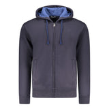 Coveri Moving Blue Cotton Men's Hooded Sweatshirt