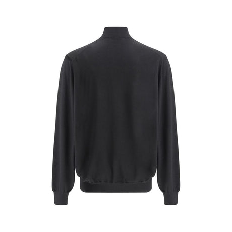 Brunello Cucinelli Black Fleece Wool Cardigan