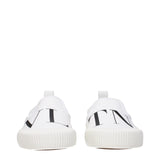 Valentino Garavani White Fabric Slip-On Loafers