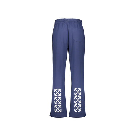 Off-White Blue Cotton Casual Pants