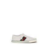 Gucci White Cotton Low Top Sneakers