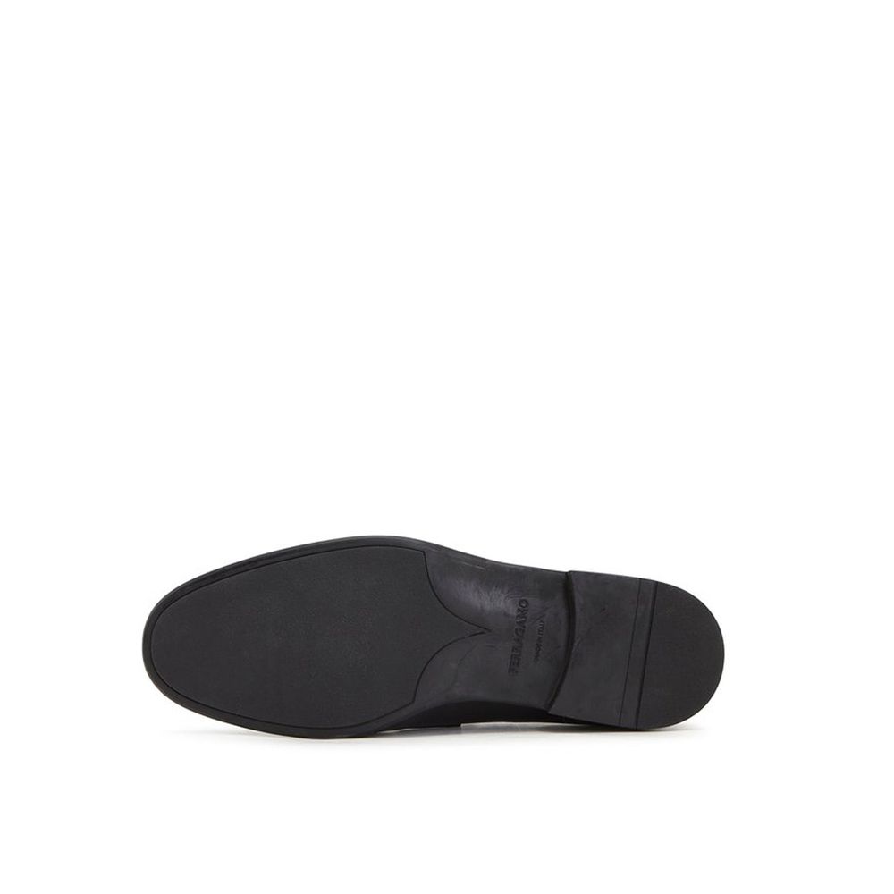 Salvatore Ferragamo Black Calfskin Slip-On Loafers