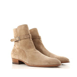 Saint Laurent Beige Calfskin Ankle Boots