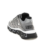 Versace Silver Fabric Athletic Sneakers