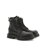 Salvatore Ferragamo Black Calfskin Lace-Up Boots