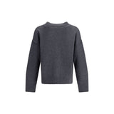 Ami Paris Gray Fleece Wool Cardigan