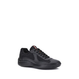 Prada Black Calf Leather Bos Taurus Athletic Sneakers