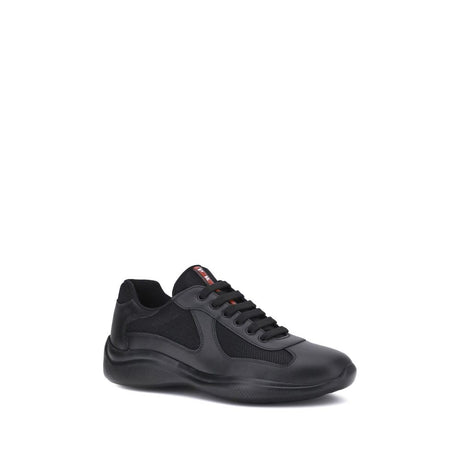 Prada Black Calf Leather Bos Taurus Athletic Sneakers
