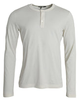 Dolce & Gabbana White Cotton Long Sleeve T-Shirt