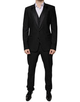 Dolce & Gabbana Black Virgin Wool Tuxedo