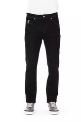 Baldinini Trend Black Cotton Straight-Leg Jeans