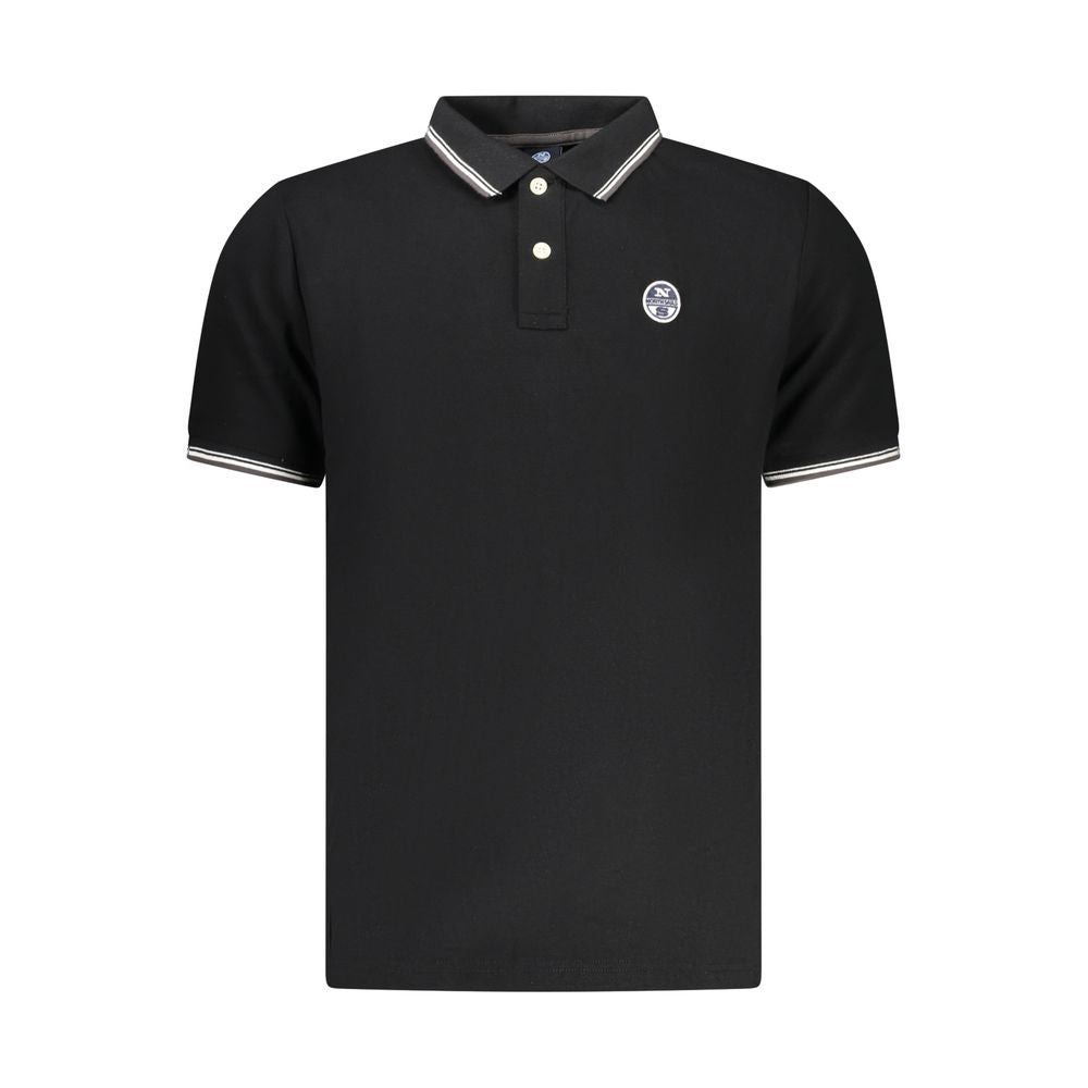 North Sails Black Cotton Men Polo