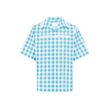 Prada Blue Cotton Pattern Shirt