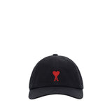 Ami Paris Black Cotton Cap (Baseball Hat)