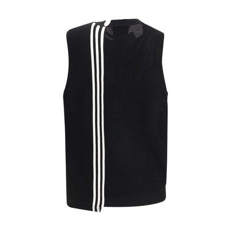 Y-3 Black Cotton Sleeveles Sweater