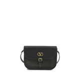 Valentino Garavani Black Calf Leather Bos Taurus Shoulder Bag
